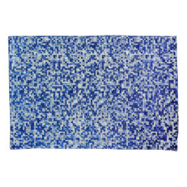 Funda De Cojín Pequeños cuadrados superpuestos, tonos azules con