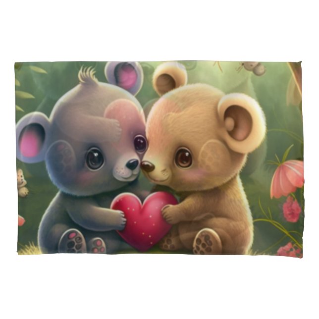 Funda De Cojín Pequeños osos osos personalizados (Anverso)