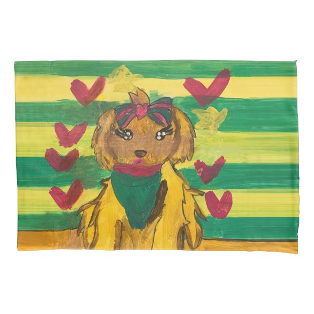 Funda De Cojín Perrito "Arte de niños" (Anverso)