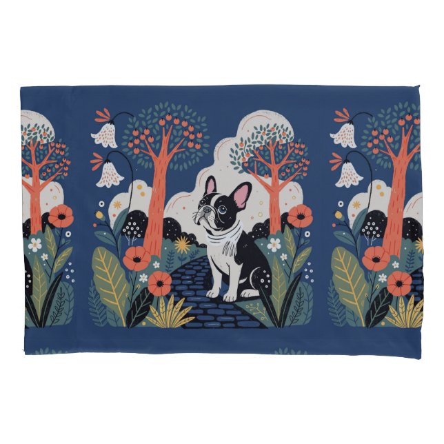 Funda De Cojín Perro bulldog francés moderno  (Anverso)