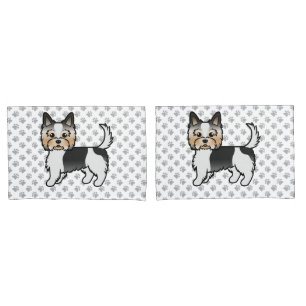Funda De Cojín Perro de dibujos animados Biewer Yorkshire Terrier