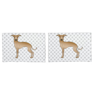 Funda De Cojín Perro de dibujos animados galgo italiano cervato c
