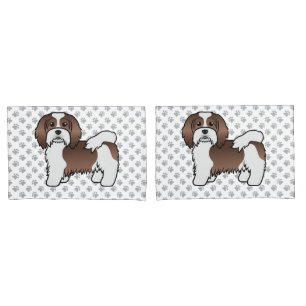 Funda De Cojín Perro De Dibujos Animados Havanés De Chocolate Y B