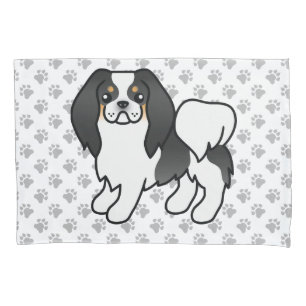 Funda De Cojín Perro de dibujos animados japonés tricolor Chin & 