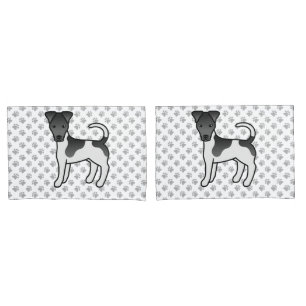 Funda De Cojín Perro de dibujos animados Smooth Fox Terrier negro