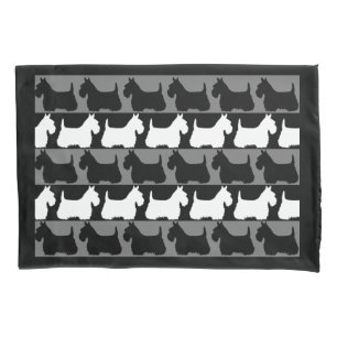 Funda De Cojín Perro del Territorio de Escocia negro/gris/blanco,