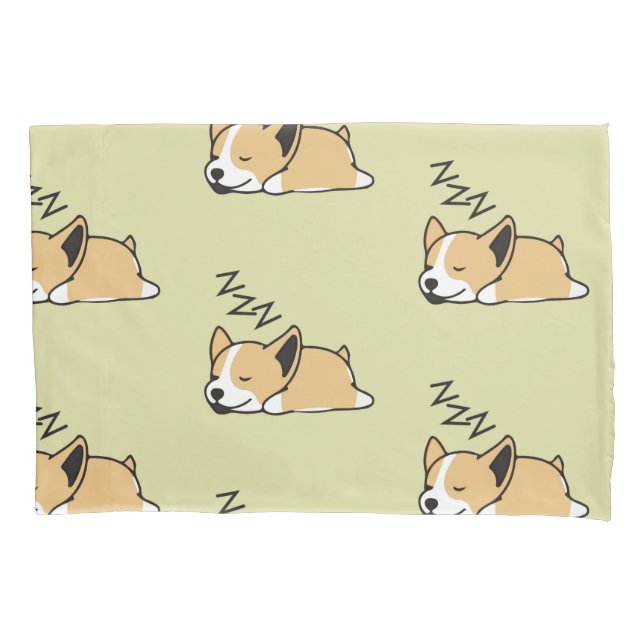 Funda De Cojín Perro dormido de Corgi galés (Anverso)