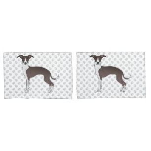Funda De Cojín Perro Galgo Italiano Blanco y Foca con Patas