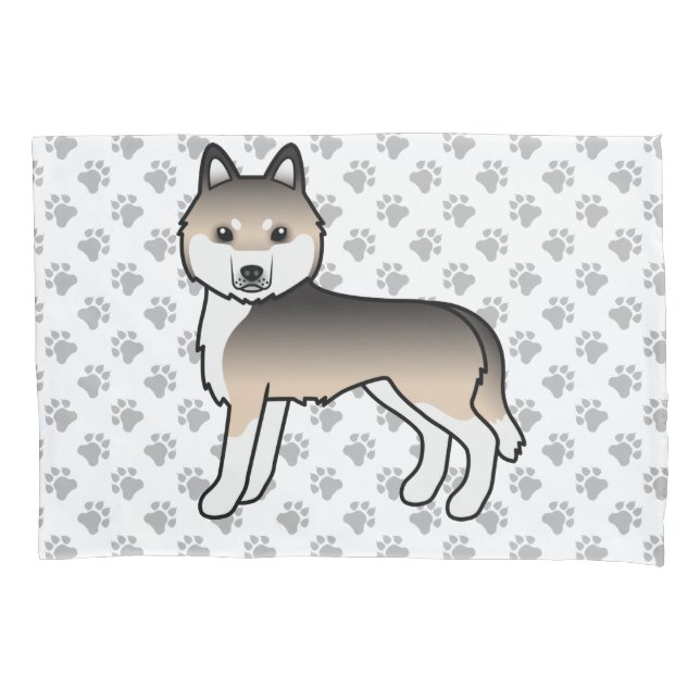 Funda De Cojín Perro Husky Siberiano Castaño Lindo & Patas (Anverso)