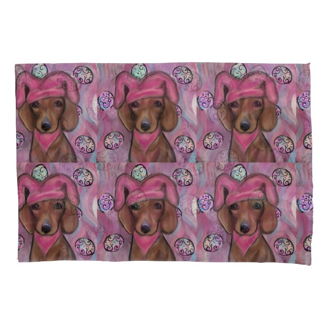 Funda De Cojín Perro salchicha     (Anverso)