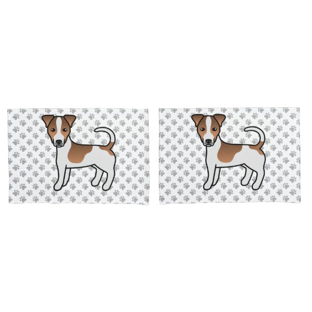 Funda De Cojín Perro Terrier de Coat liso blanco y bronceado Jack (Anverso - Set)