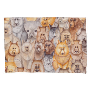 Funda De Cojín Perros acuarelas: diversión sin foco