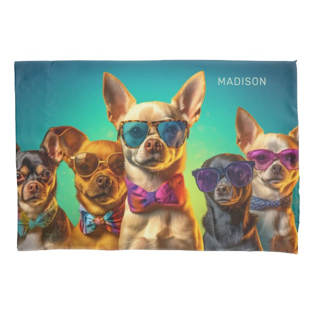 Funda De Cojín Perros divertidos de nombre personalizado (Anverso)