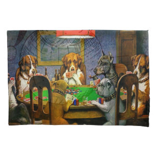 Funda De Cojín Perros jugando al póquer