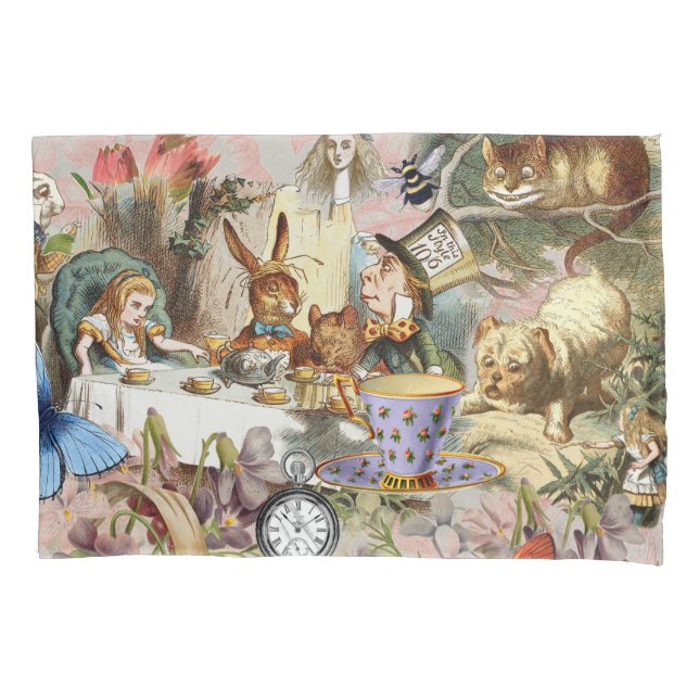 Funda De Cojín Personajes de Alice in Wonderland tea fiesta (Anverso)