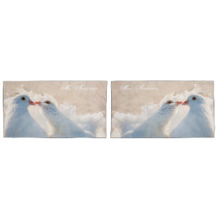 Funda De Cojín Personalizable Besando palomas