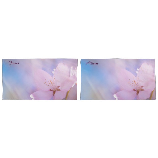 Funda De Cojín Personalizable de floración de cerezo rosa (Anverso - Set)