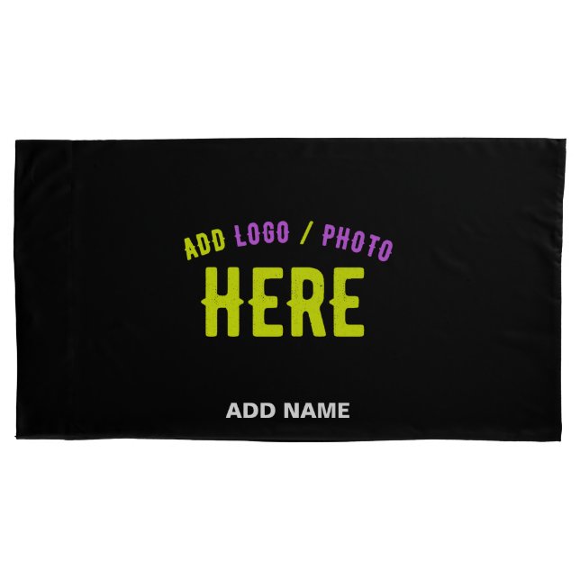 FUNDA DE COJÍN PERSONALIZABLE MODERNO ESTILO NEGRO VERIFICADO MAR (Anverso)