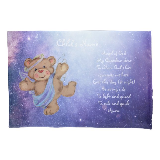 Funda De Cojín Personalización de la plegaria ángel de Guardian p (Anverso)