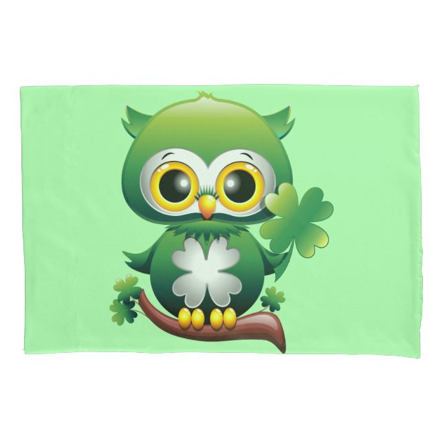 Funda De Cojín Personalizado Baby Owl St Patrick Paddy (Anverso)