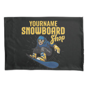 Funda De Cojín Personalizado Boarder Snowboarding Shop Big Air