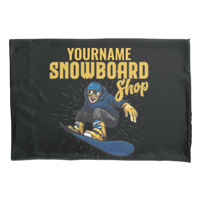 Funda De Cojín Personalizado Boarder Snowboarding Shop Big Air (Anverso)