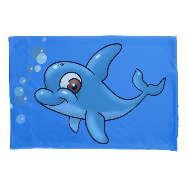Funda De Cojín Personalizado Cute Dolphin (Anverso)