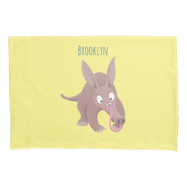 Funda De Cojín Personalizado de aardvark gracioso (Anverso)