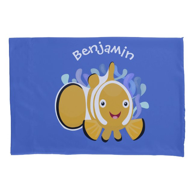 Funda De Cojín Personalizado de anenoma de payaso alegre (Anverso)