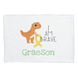 Funda De Cojín personalizado de cáncer infantil Soy un valiente d