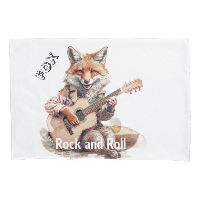 Funda De Cojín Personalizado de Caricatura Animal Fox A musical (Anverso)