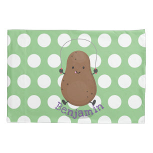 Funda De Cojín Personalizado de cuerda de saltar de patata feliz
