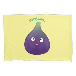 Funda De Cojín Personalizado de fruta púrpura feliz