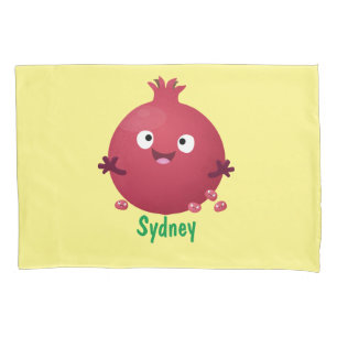 Funda De Cojín Personalizado de frutas pomegranadas alegres