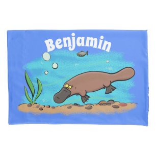 Funda De Cojín Personalizado de natación de Platypus Cute