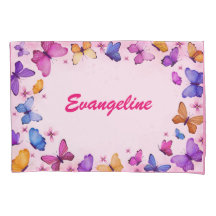 Personalizado de niños Mariposa Pillowcase