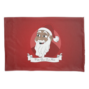 Funda De Cojín Personalizado de Papá Noel Negro