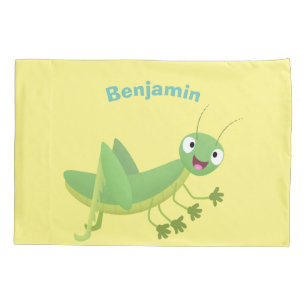 Funda De Cojín Personalizado de saltamontes alegre verde