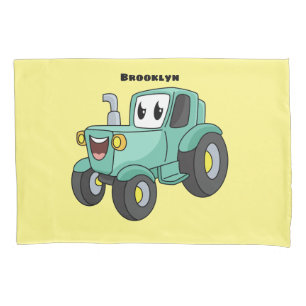 Funda De Cojín Personalizado de tractores verde feliz