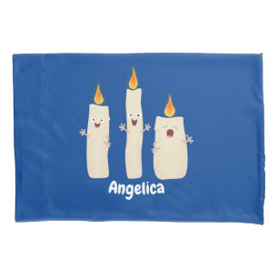Funda De Cojín Personalizado del trío de velas de canto lindo