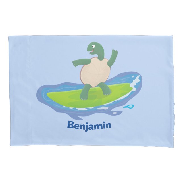 Funda De Cojín Personalizado divertida de la ola de tortugas (Anverso)