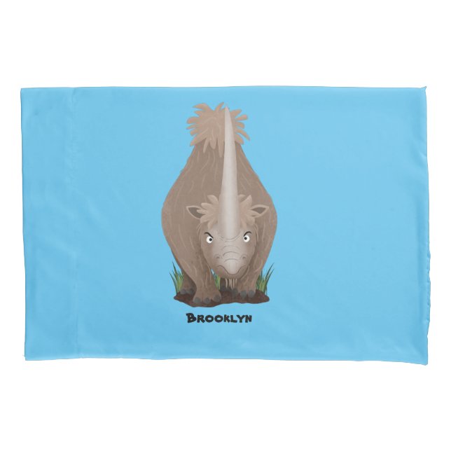 Funda De Cojín Personalizado elasmotherium rinoceronte (Anverso)