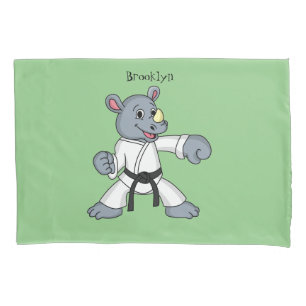 Funda De Cojín Personalizado lindo rhino kung fu personalizado