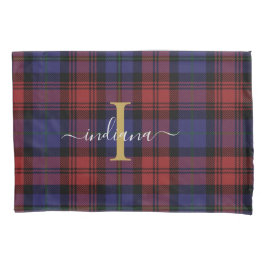 Funda De Cojín Personalizado Monograma Tartan Check