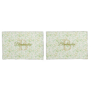Funda De Cojín Personalizado Nombre Monograma Naturaleza Patrón d
