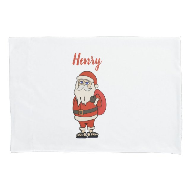Funda De Cojín Personalizado Santa Claus Navidades Flip Flops (Anverso)