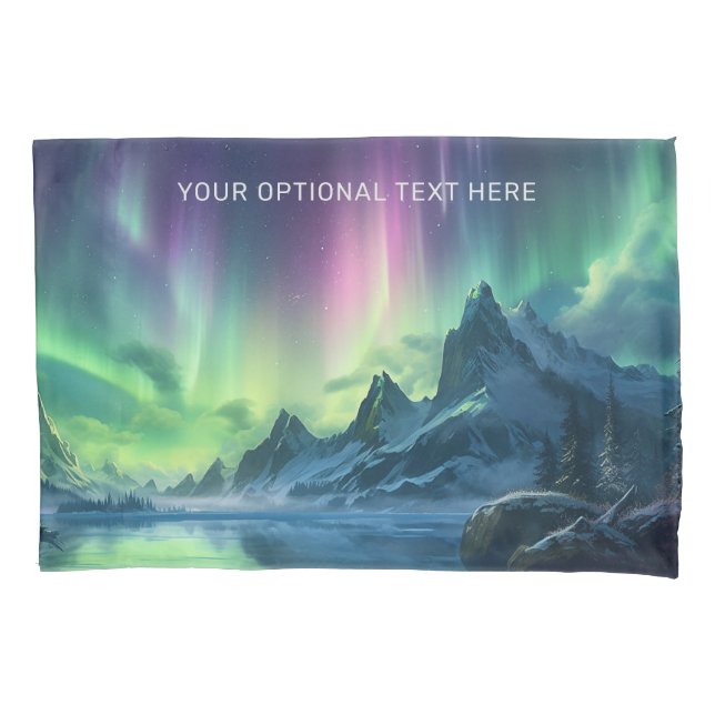 Funda De Cojín Personalizado Texto Aurora Borealis (Anverso)