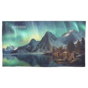 Funda De Cojín Personalizado Texto Aurora Borealis