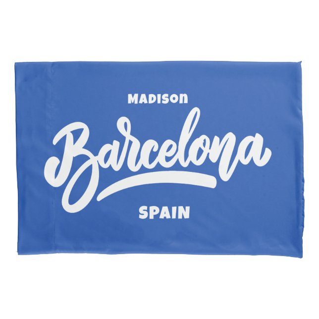 Funda De Cojín Personalizado Texto y color Barcelona (Anverso)