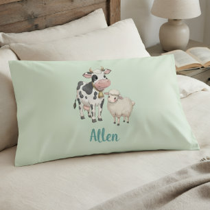 Funda De Cojín Personalized Baby Pillow Cover with Cute Cow